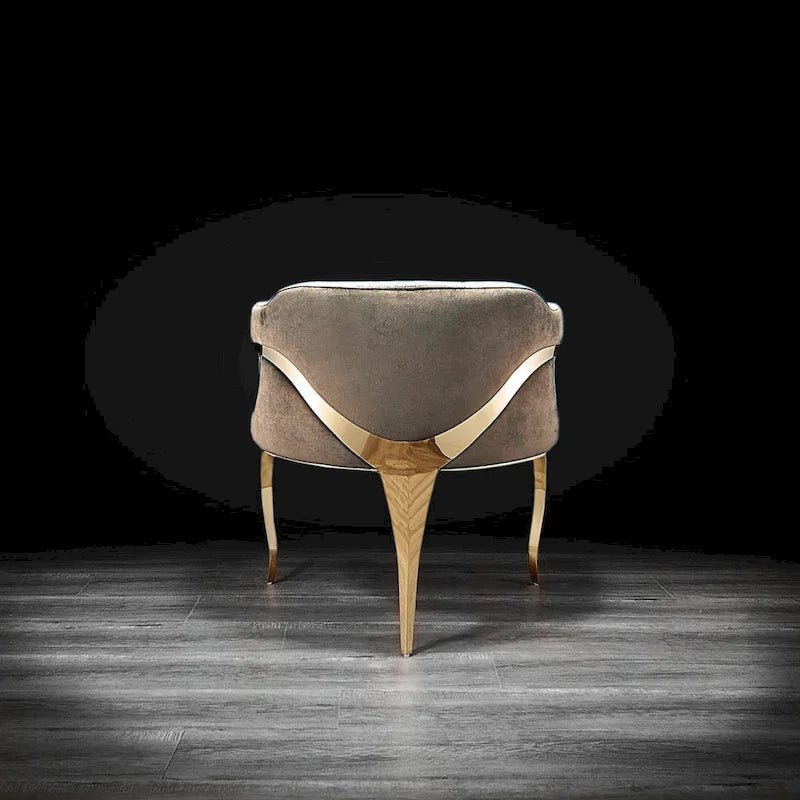 Chaise de salle à manger en acier inoxydable titane or