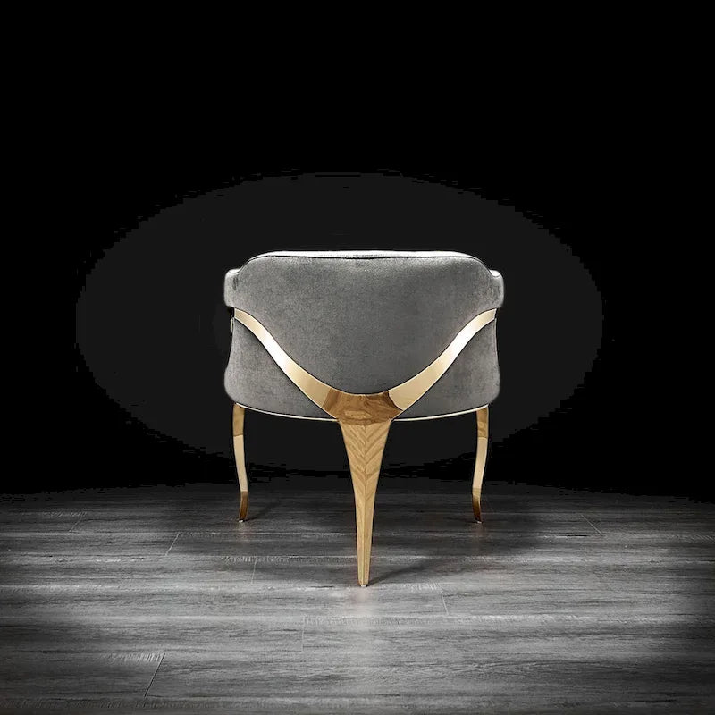 Chaise de salle à manger en acier inoxydable titane or