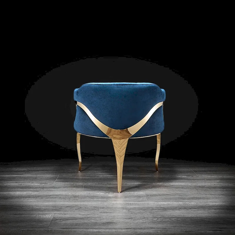 Chaise de salle à manger en acier inoxydable titane or