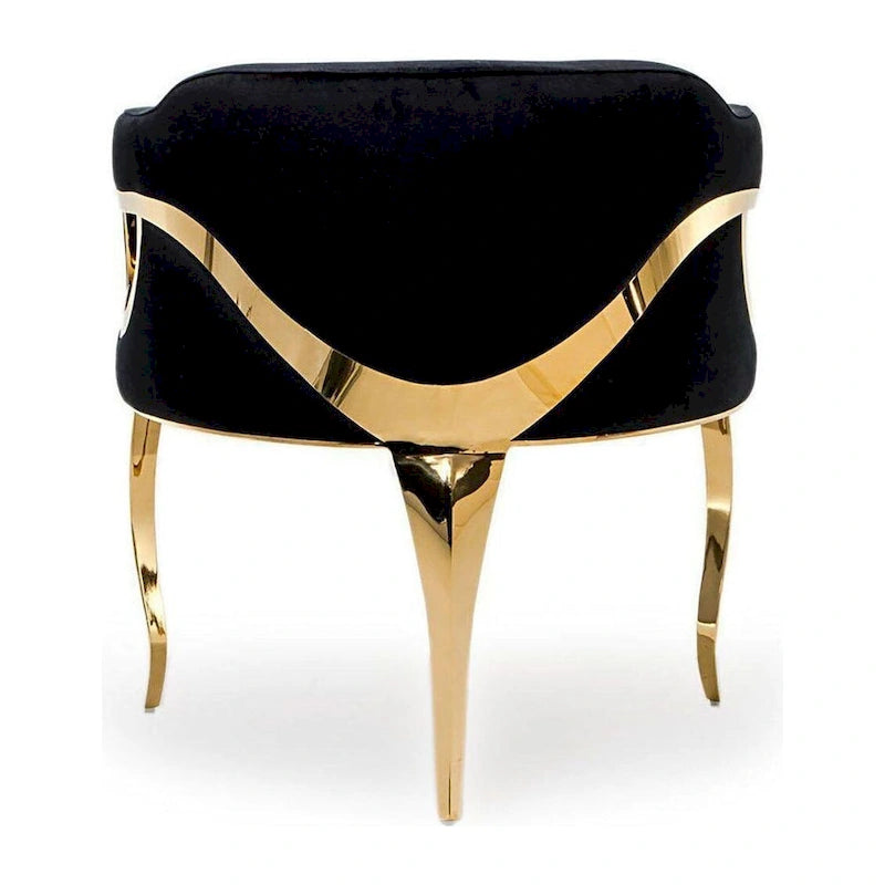Chaise de salle à manger en acier inoxydable titane or