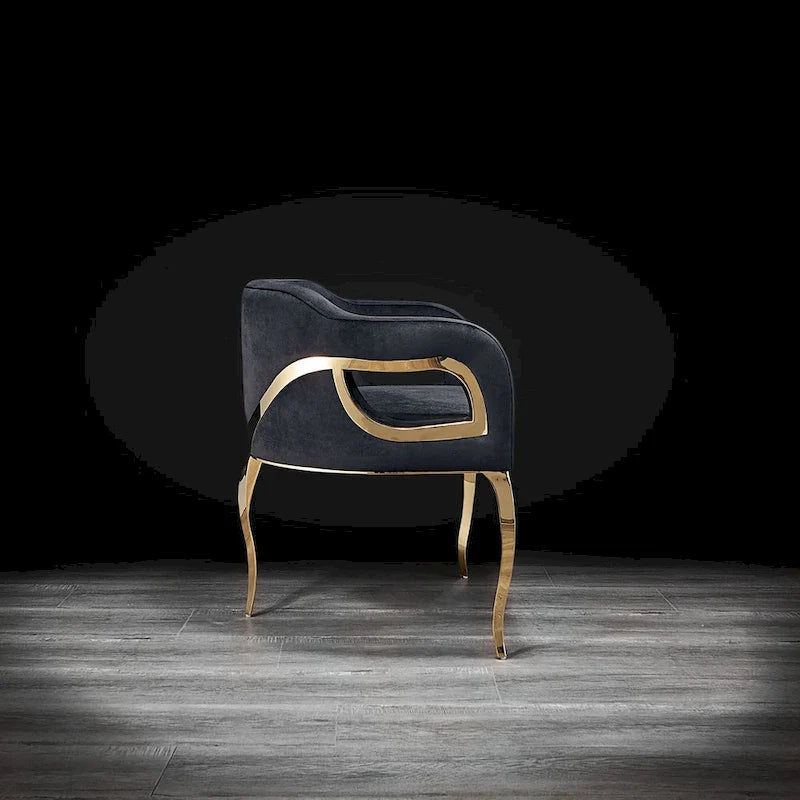 Chaise de salle à manger en acier inoxydable titane or