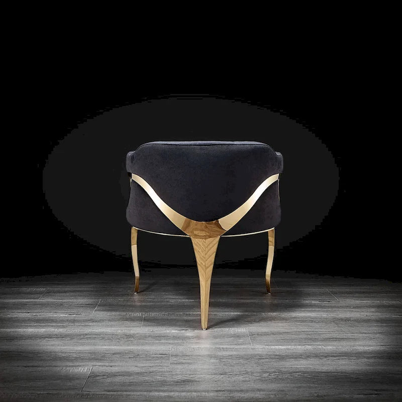Chaise de salle à manger en acier inoxydable titane or