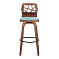 Tabouret de bar à hauteur fixe, pieds en bois courbé et repose-pieds rond (lot de 2)