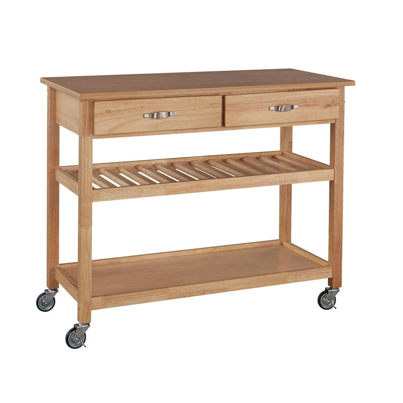 Desserte de cuisine marron avec plan de travail en bois - 45" x 21" x 36"