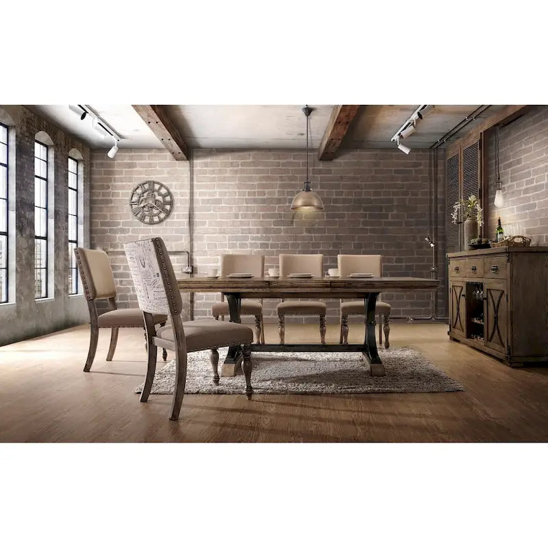 Table à manger extensible couleur bois flotté