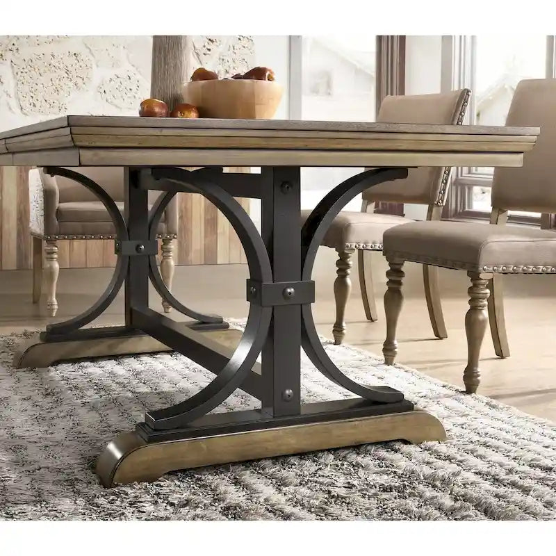 Table à manger extensible couleur bois flotté