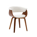 Chaise de salle à manger, revêtement en cuir PU, pieds en bois de noyer