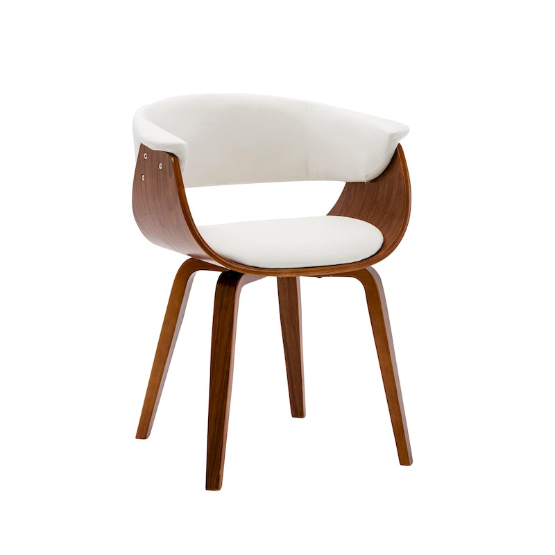 Chaise de salle à manger, revêtement en cuir PU, pieds en bois de noyer
