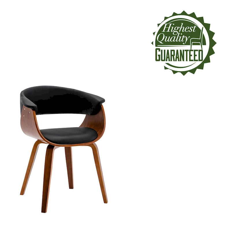 Chaise de salle à manger, revêtement en cuir PU, pieds en bois de noyer