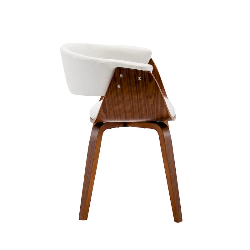 Chaise de salle à manger, revêtement en cuir PU, pieds en bois de noyer