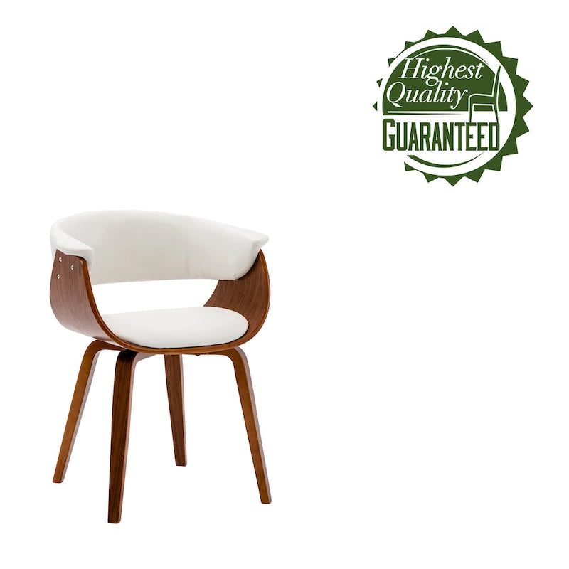 Chaise de salle à manger, revêtement en cuir PU, pieds en bois de noyer