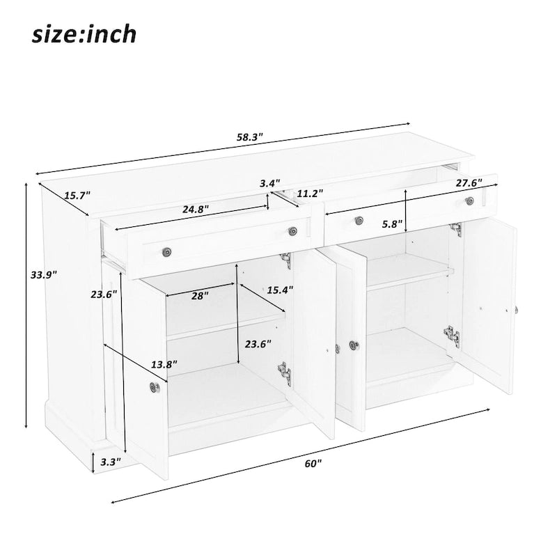 Buffet de rangement avec 2 tiroirs - S.O.
