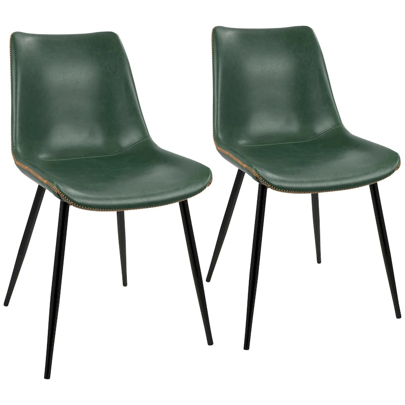 Chaises de salle à manger industrielles vintage en similicuir (lot de 2)