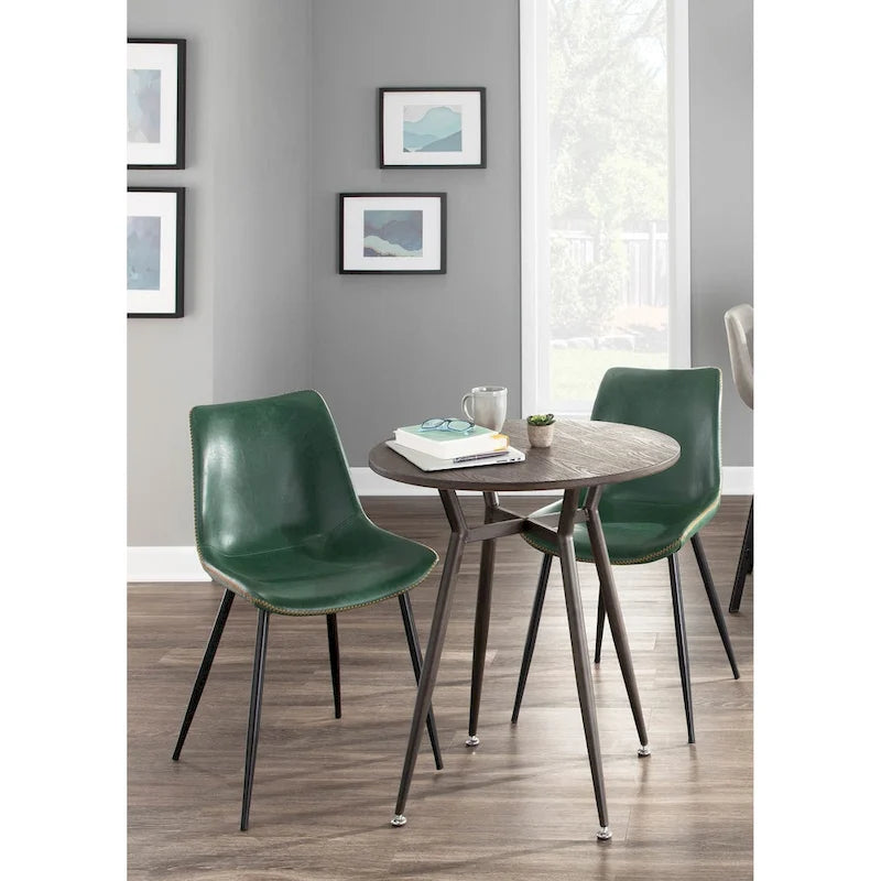 Carson Carrington Kantsjo Industrial Vintage Faux Leather Dining Chair (Set of 2)