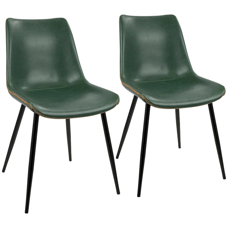 Chaises de salle à manger industrielles vintage en similicuir (lot de 2)