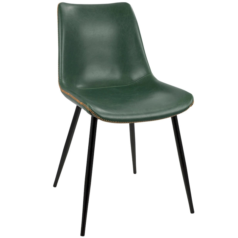 Chaises de salle à manger industrielles vintage en similicuir (lot de 2)