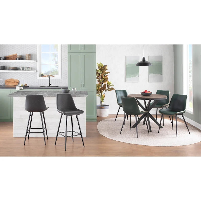 Chaises de salle à manger industrielles vintage en similicuir (lot de 2)