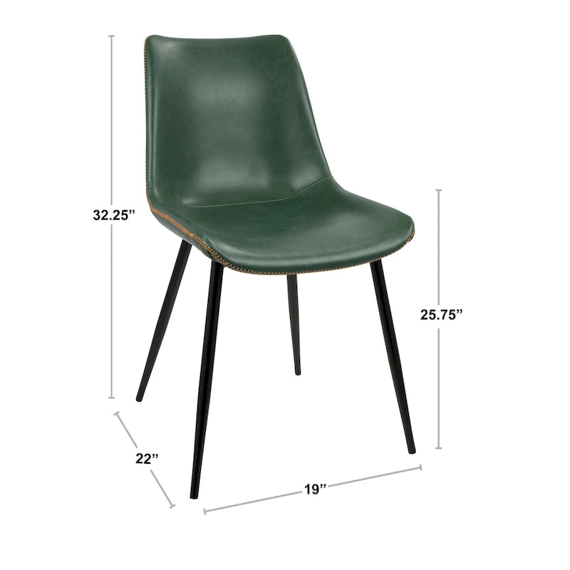 Chaises de salle à manger industrielles vintage en similicuir (lot de 2)