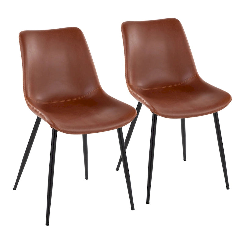 Chaises de salle à manger industrielles vintage en similicuir (lot de 2)