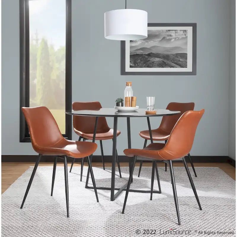 Chaises de salle à manger industrielles vintage en similicuir (lot de 2)