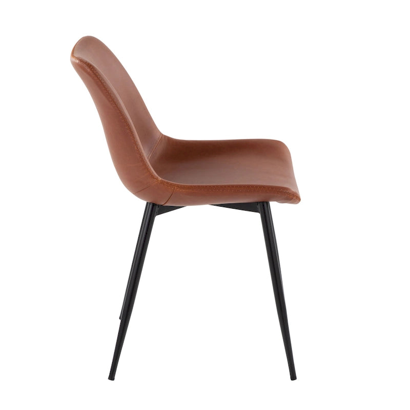 Chaises de salle à manger industrielles vintage en similicuir (lot de 2)