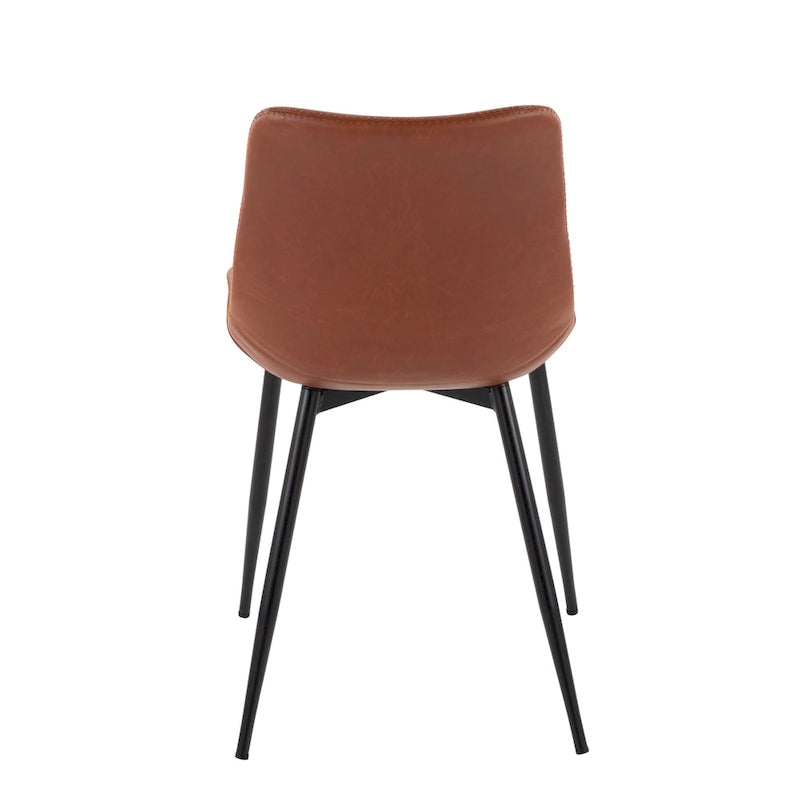 Chaises de salle à manger industrielles vintage en similicuir (lot de 2)