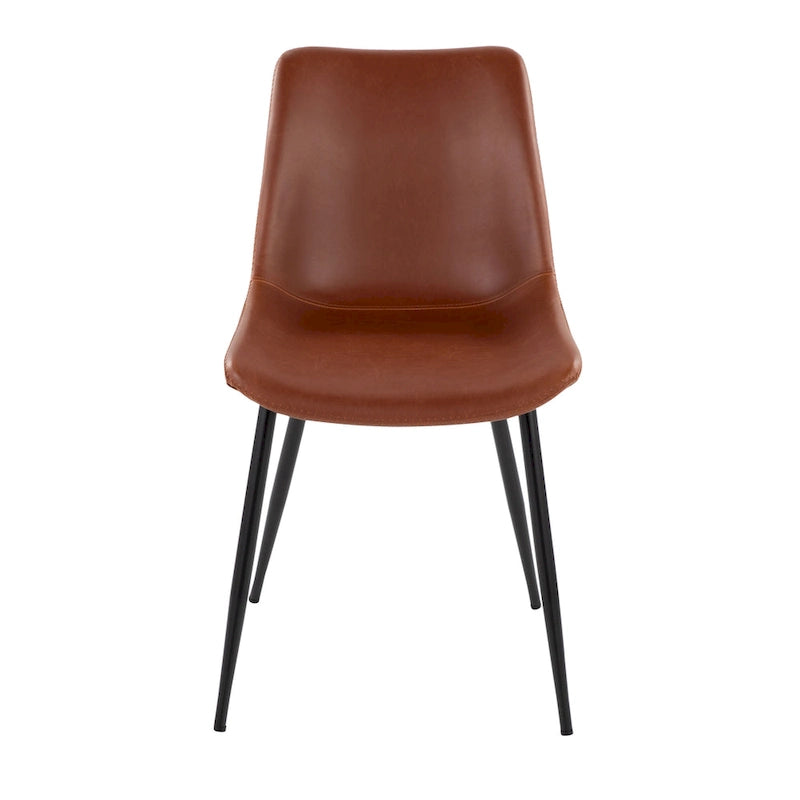 Chaises de salle à manger industrielles vintage en similicuir (lot de 2)