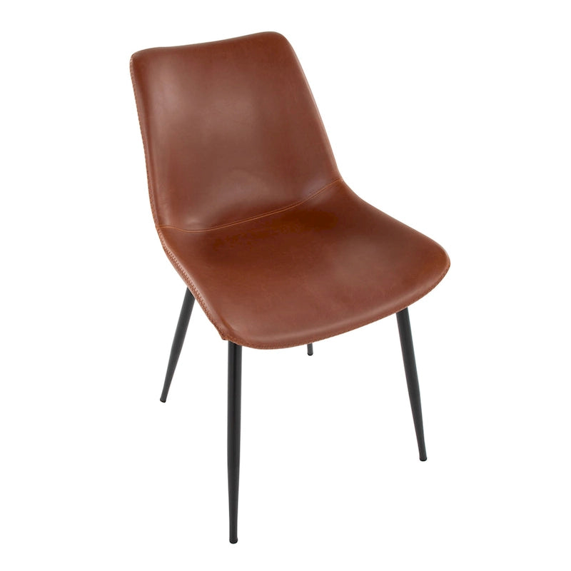 Chaises de salle à manger industrielles vintage en similicuir (lot de 2)