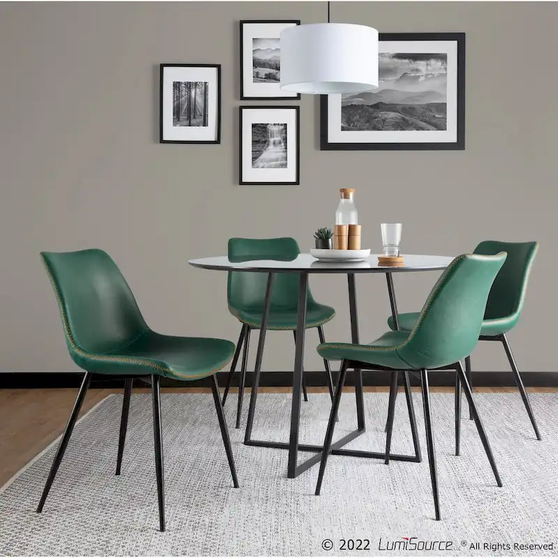 Chaises de salle à manger industrielles vintage en similicuir (lot de 2)