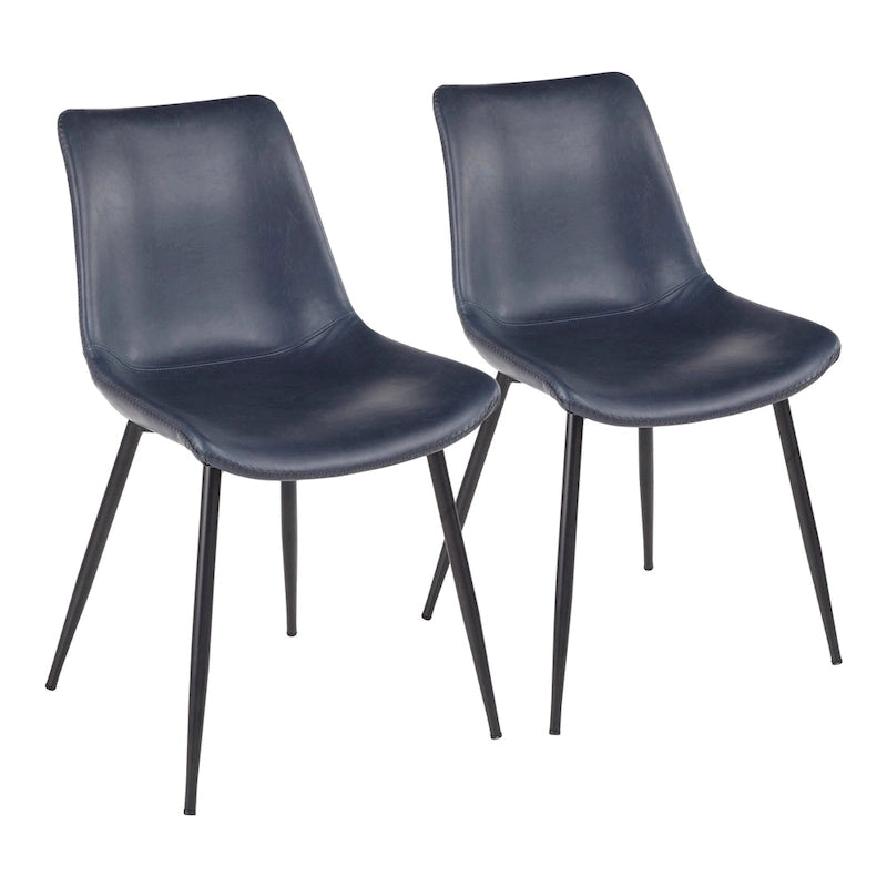 Chaises de salle à manger industrielles vintage en similicuir (lot de 2)