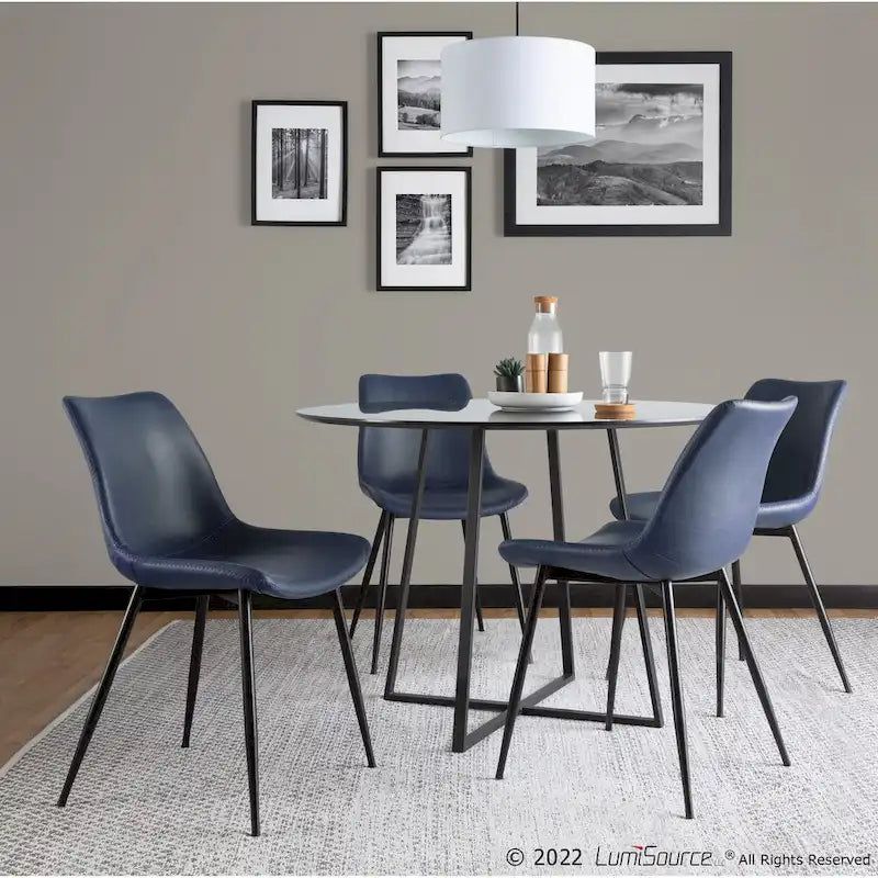 Chaises de salle à manger industrielles vintage en similicuir (lot de 2)
