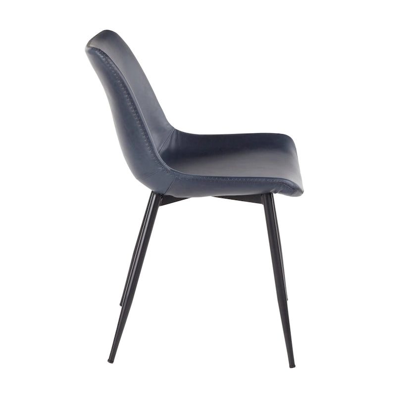 Chaises de salle à manger industrielles vintage en similicuir (lot de 2)