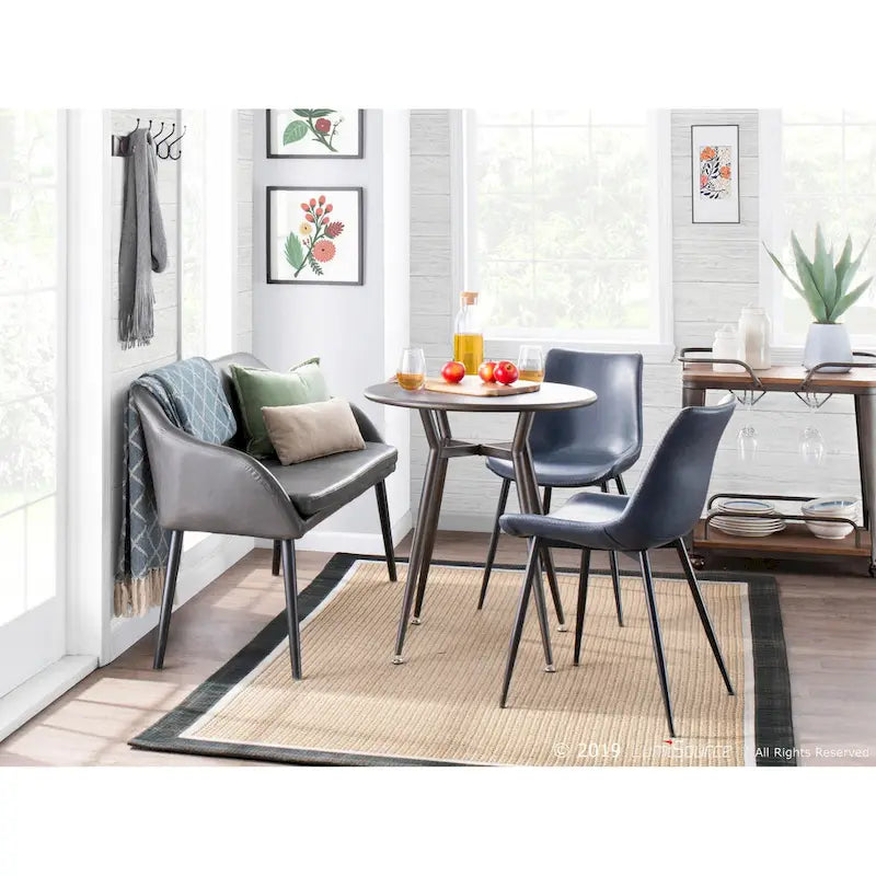 Chaises de salle à manger industrielles vintage en similicuir (lot de 2)