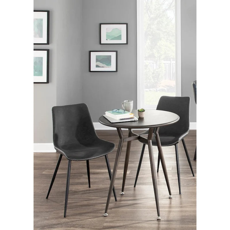 Chaises de salle à manger industrielles vintage en similicuir (lot de 2)