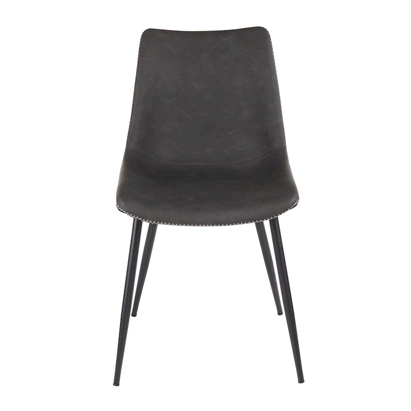 Chaises de salle à manger industrielles vintage en similicuir (lot de 2)