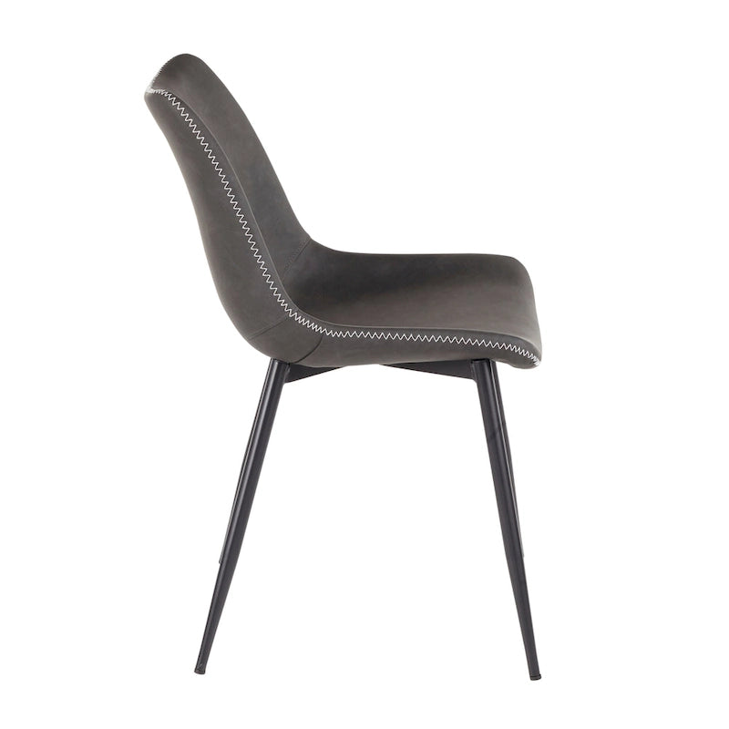 Chaises de salle à manger industrielles vintage en similicuir (lot de 2)