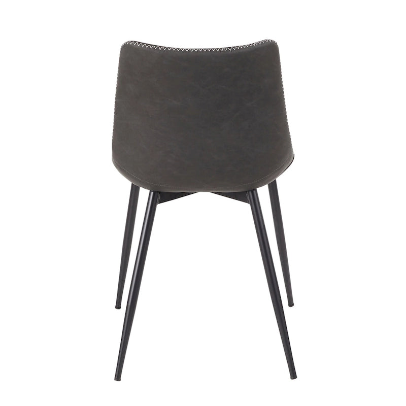 Chaises de salle à manger industrielles vintage en similicuir (lot de 2)