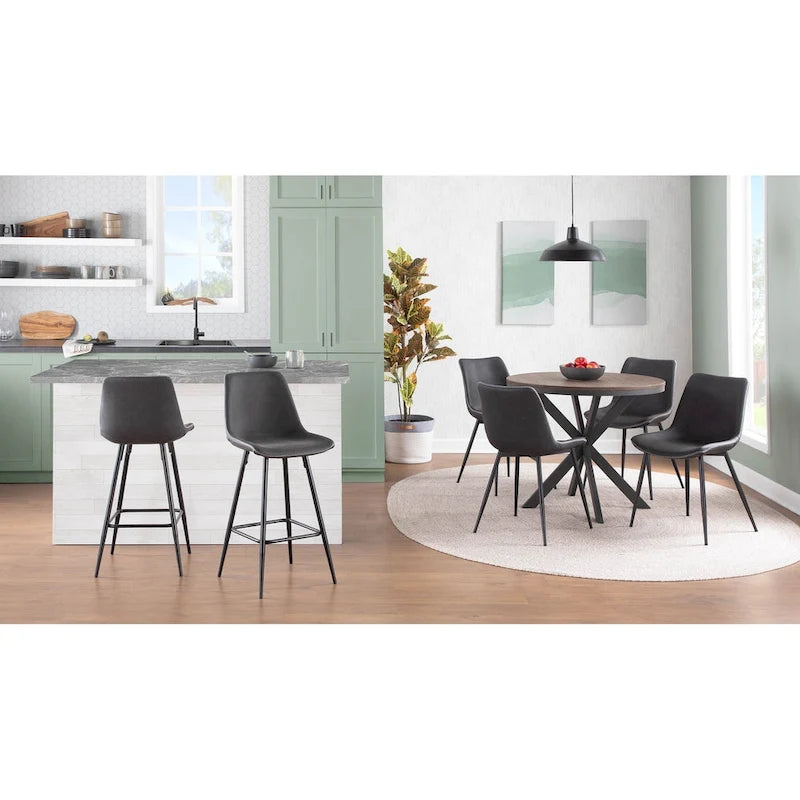 Chaises de salle à manger industrielles vintage en similicuir (lot de 2)