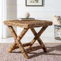 Banc en osier naturel en X - 22 x 22 x 19,5 - 22Lx22Px20H