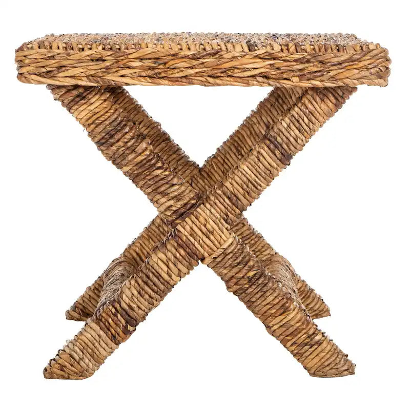 Banc en osier naturel en X - 22 x 22 x 19,5 - 22Lx22Px20H