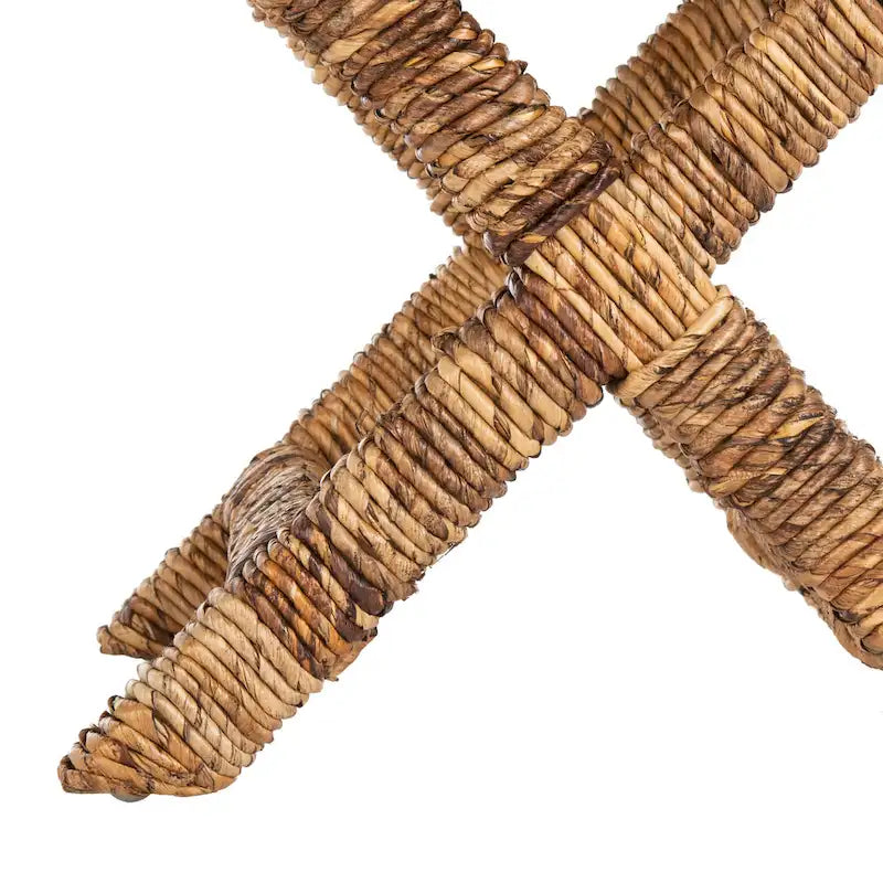 Banc en osier naturel en X - 22 x 22 x 19,5 - 22Lx22Px20H