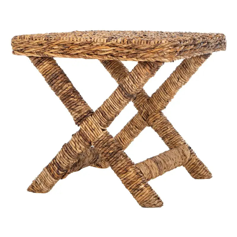 Banc en osier naturel en X - 22 x 22 x 19,5 - 22Lx22Px20H