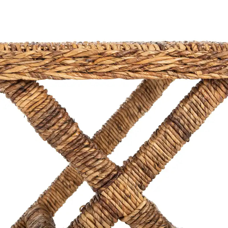 Banc en osier naturel en X - 22 x 22 x 19,5 - 22Lx22Px20H