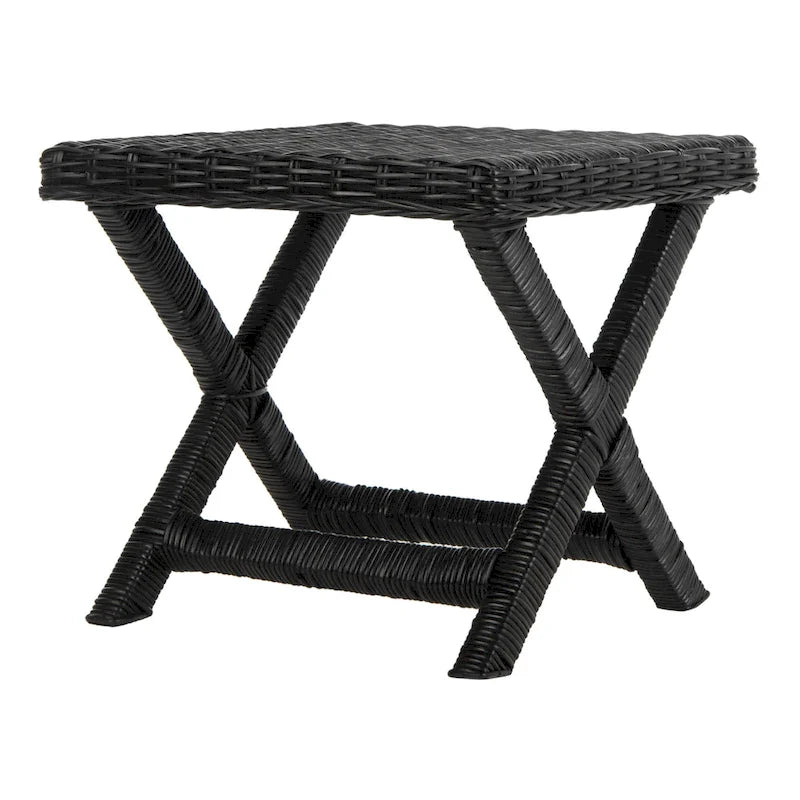 Banc en osier naturel en X - 22 x 22 x 19,5 - 22Lx22Px20H