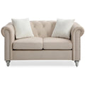 Canapé 2 places en velours de 60 po avec 2 coussins décoratifs – 60L x 34W x 30H