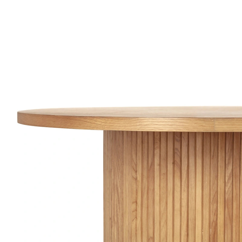Table basse ronde en bois avec pied central