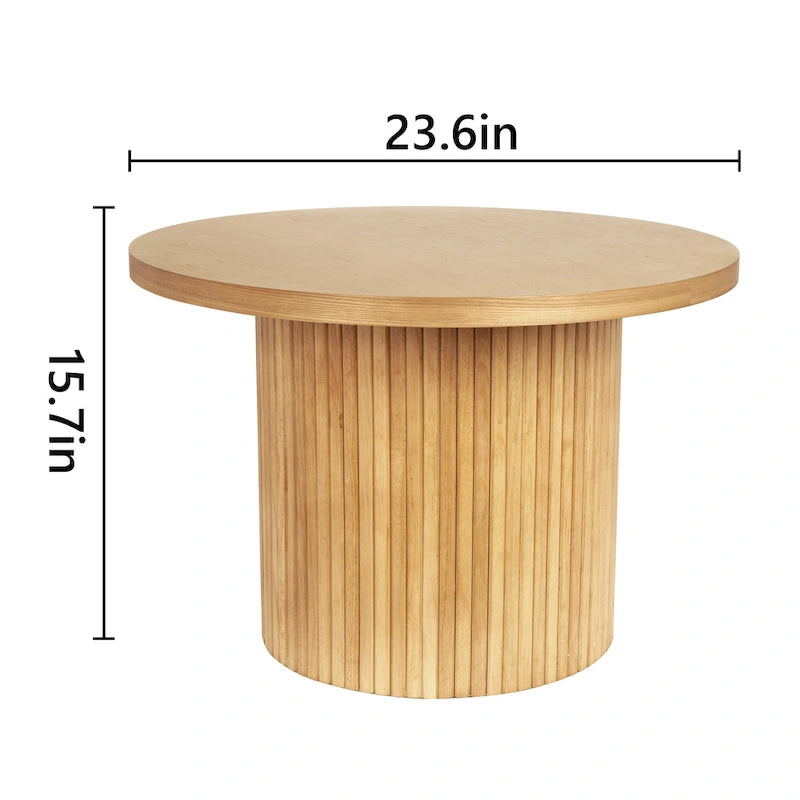 Table basse ronde en bois avec pied central