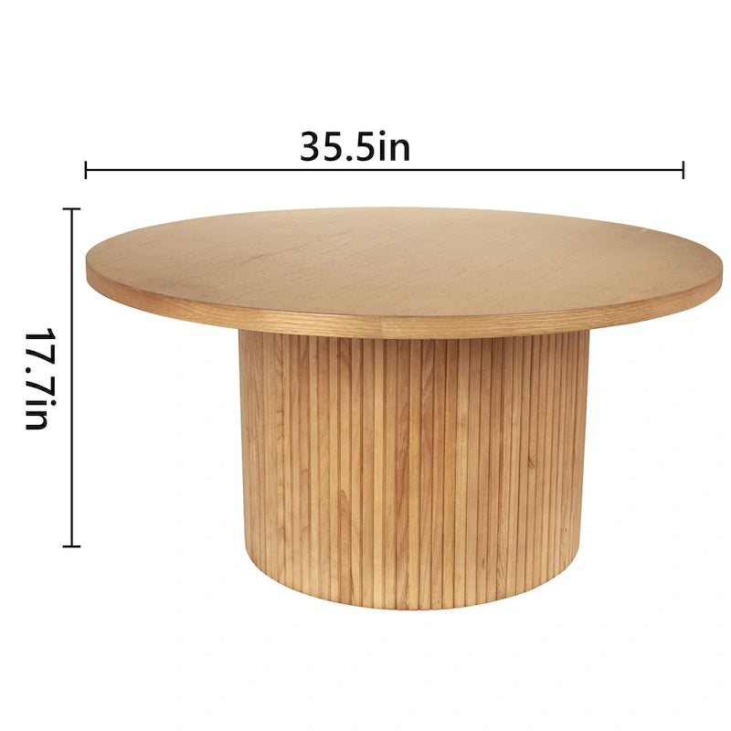 Table basse ronde en bois avec pied central