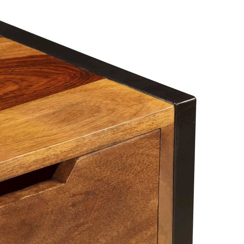 Bahut XL avec 3 tiroirs 110x35x75 cm en bois de sesham massif