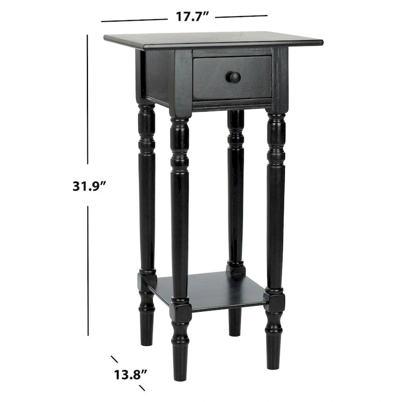 Table d'appoint noire - 17,7 x 13,8 x 31,9 - 18L x 14P x 32H